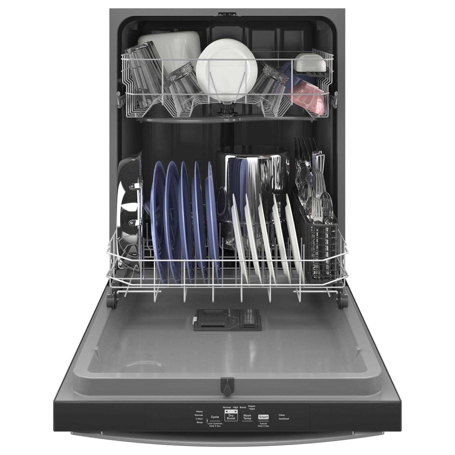 GE Top Control With Plastic Interior Dishwasher With Sanitize Cycle & Dry Boost
