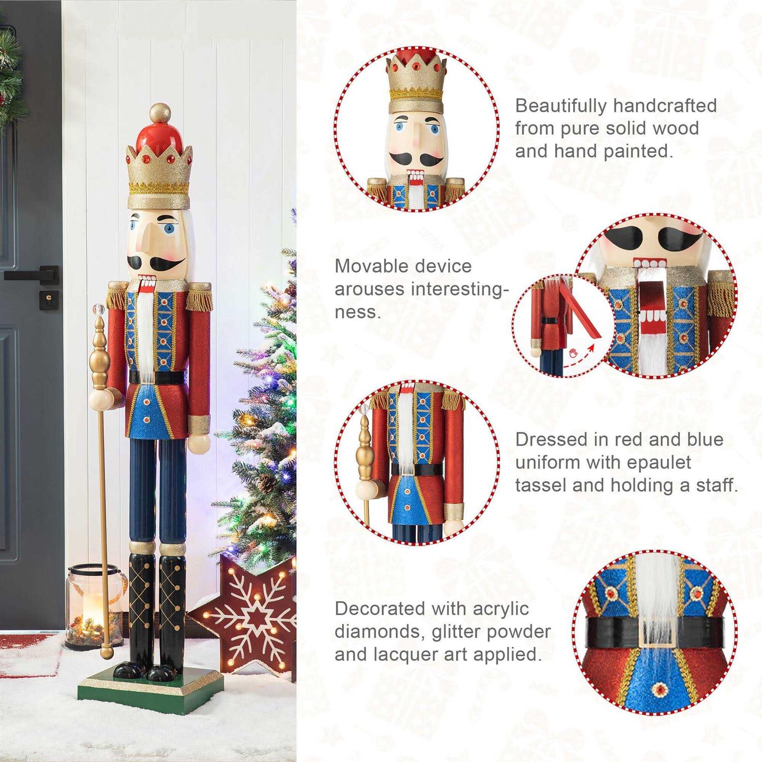Glitzhome Wooden Christmas Nutcracker