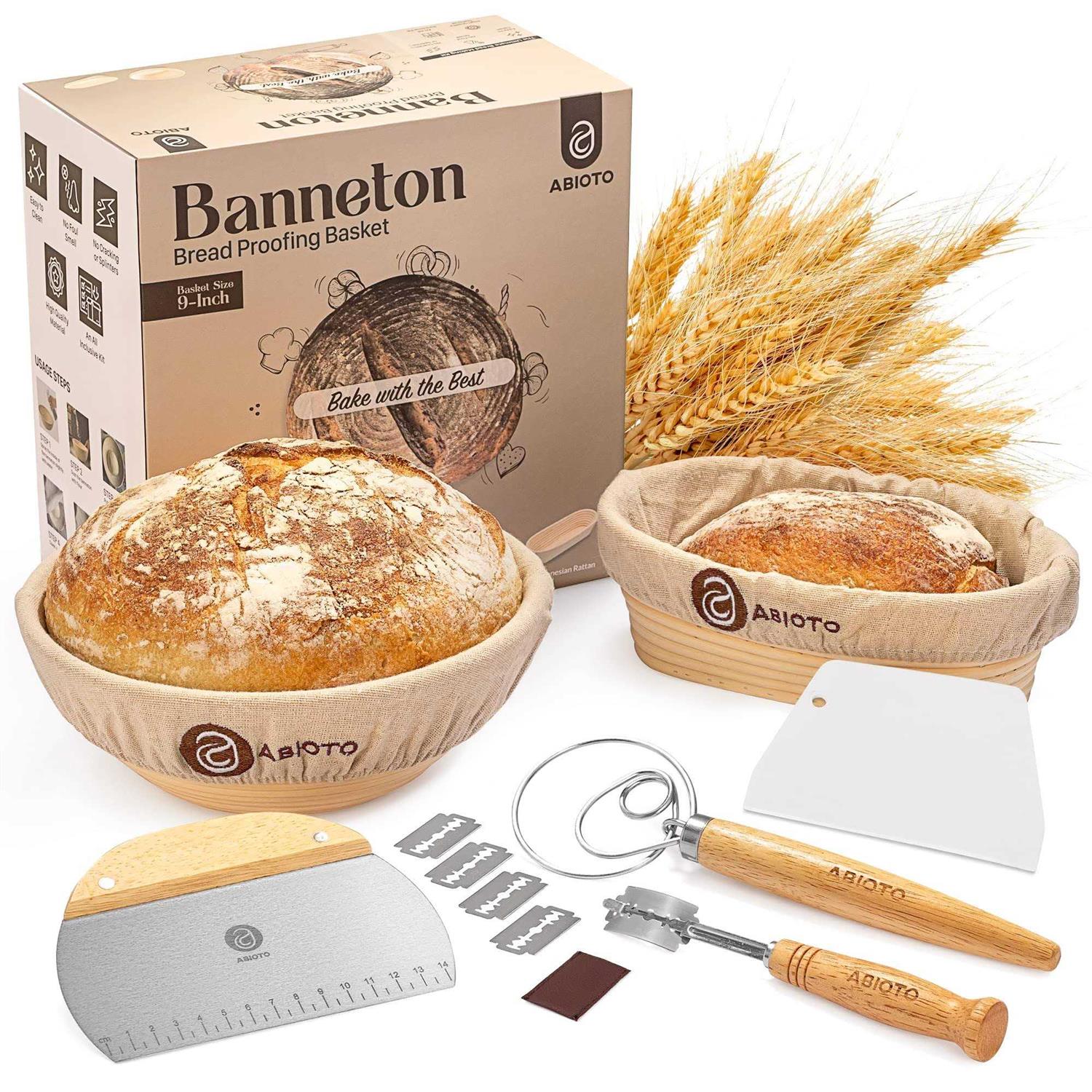 Sourdough Bread Baking Supplies and Proofing Baskets A Complete Bread Making Kit Including 9 Round & 10 Oval Bannetons