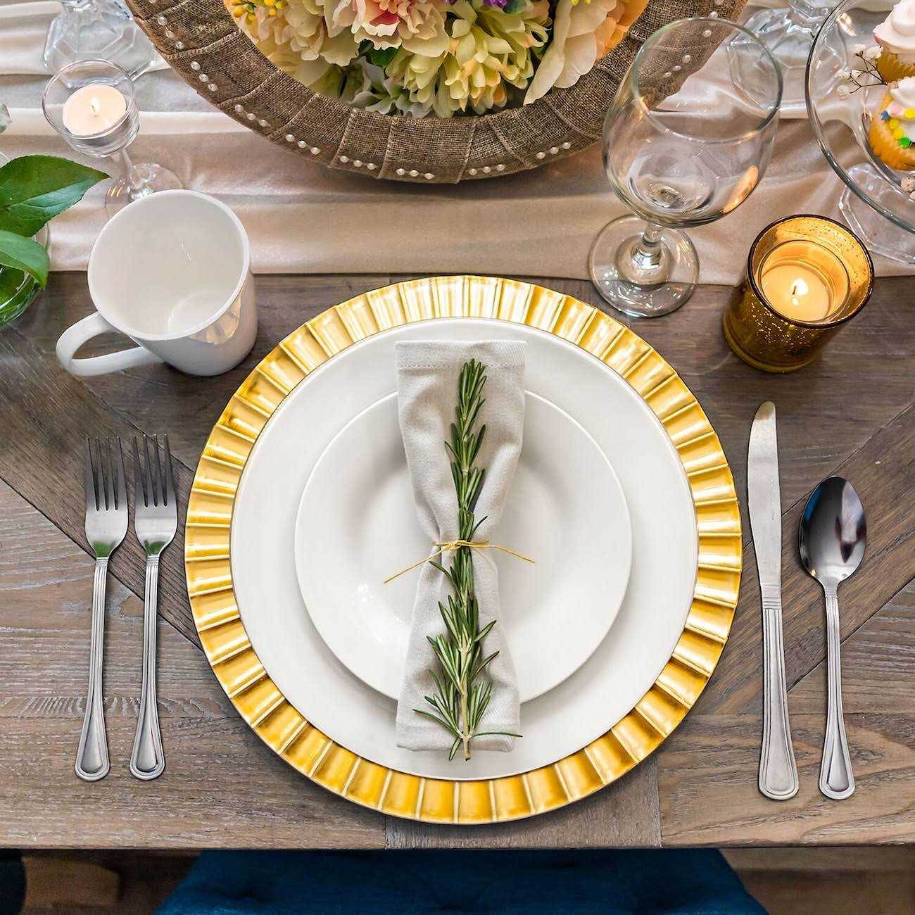 Gold Fluted Charger Plates