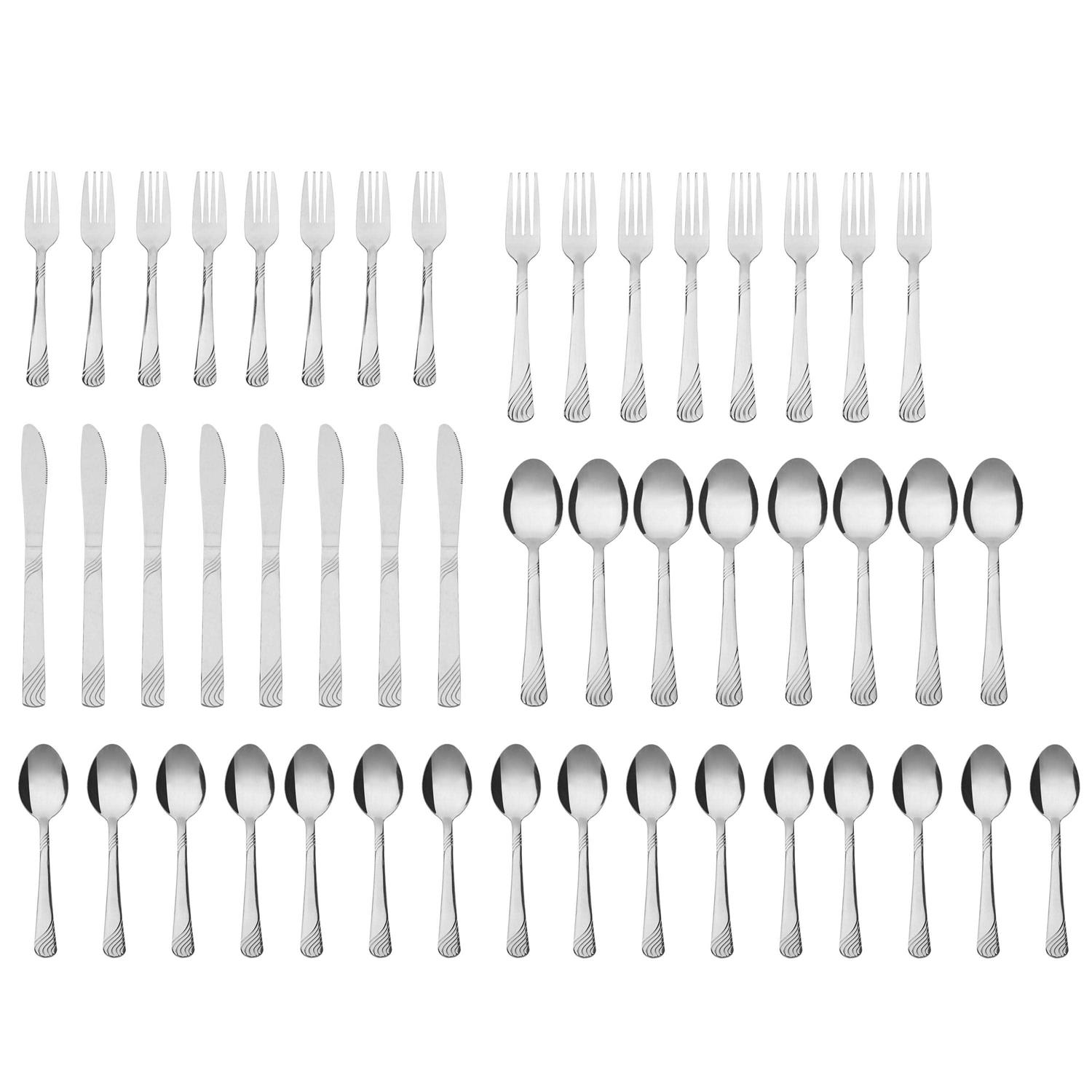 Mainstays Swirl Stainless Steel Flatware & Organizer Tray Set