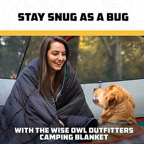Wise Owl Outfitters Camping Blanket Packable & Waterproof Warm Camping Quilt