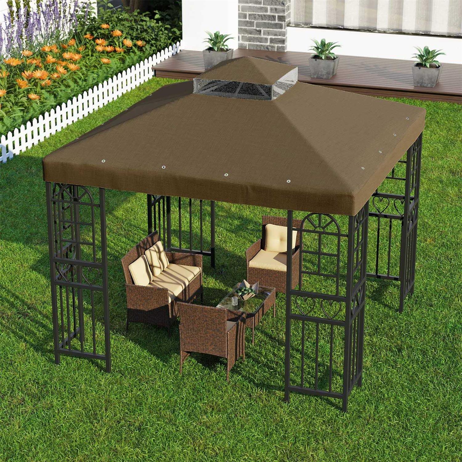 Big Lighting Deals 10′ X Gazebo Canopy Top Replacement Double Tier Patio Cover