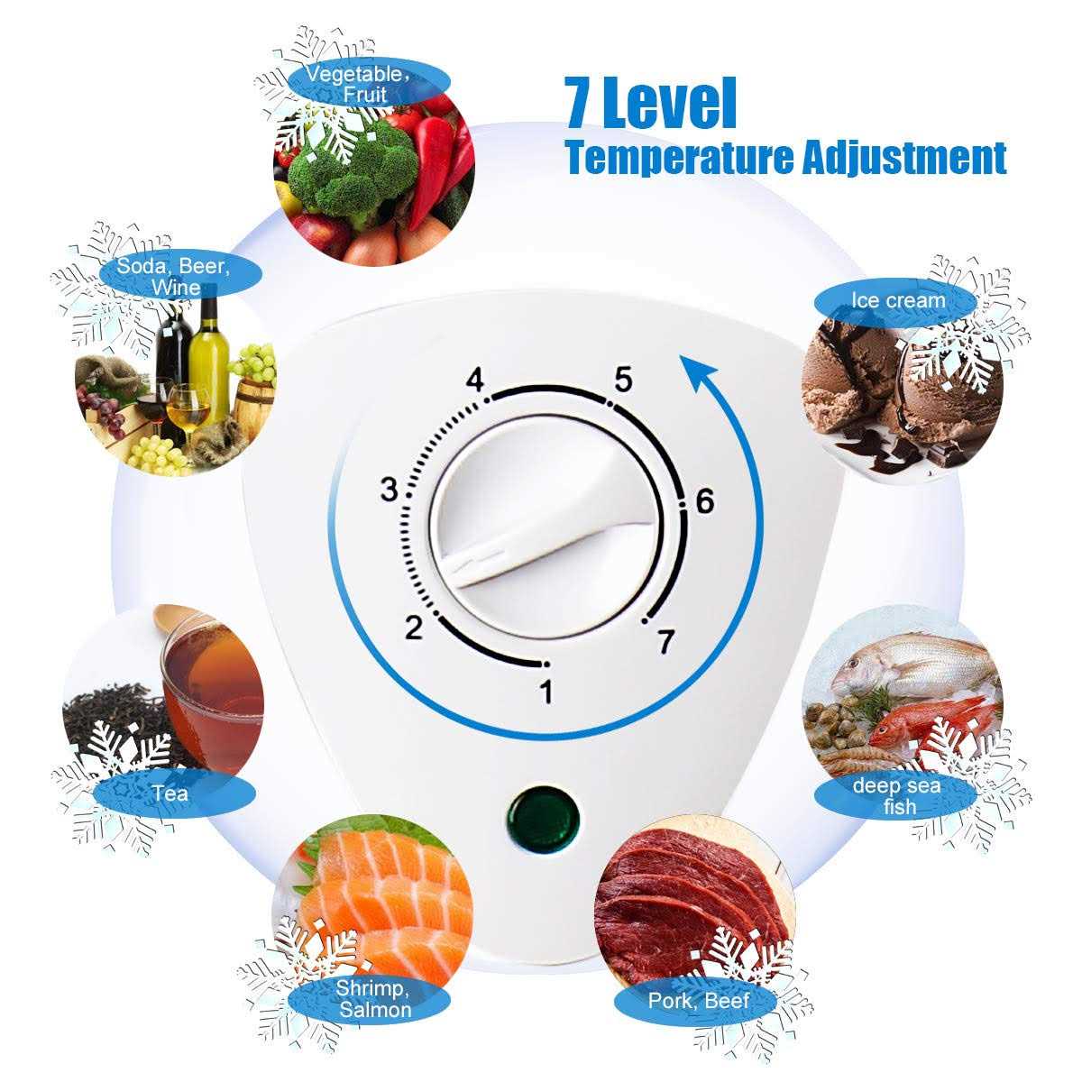 WANAI Chest Freezer 3.5 Cu.Ft Small Deep Freezer Top Door Mini Freezer with Removable Basket, Low Noise, 7 Adjustable Temperature and Energy Saving