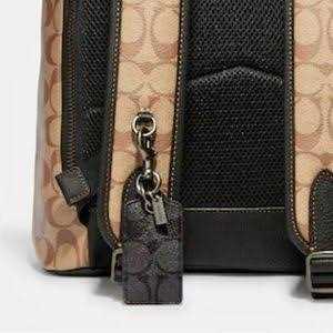 Coach Outlet Bottle Opener Key Fob In Signature Canvas