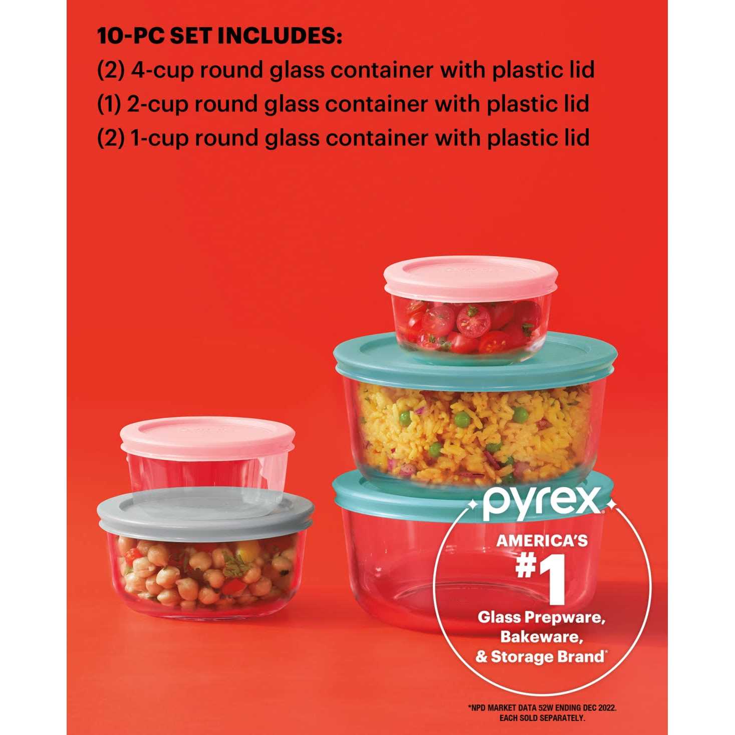 Pyrex Simply Store 10 Piece Glass Storage Set