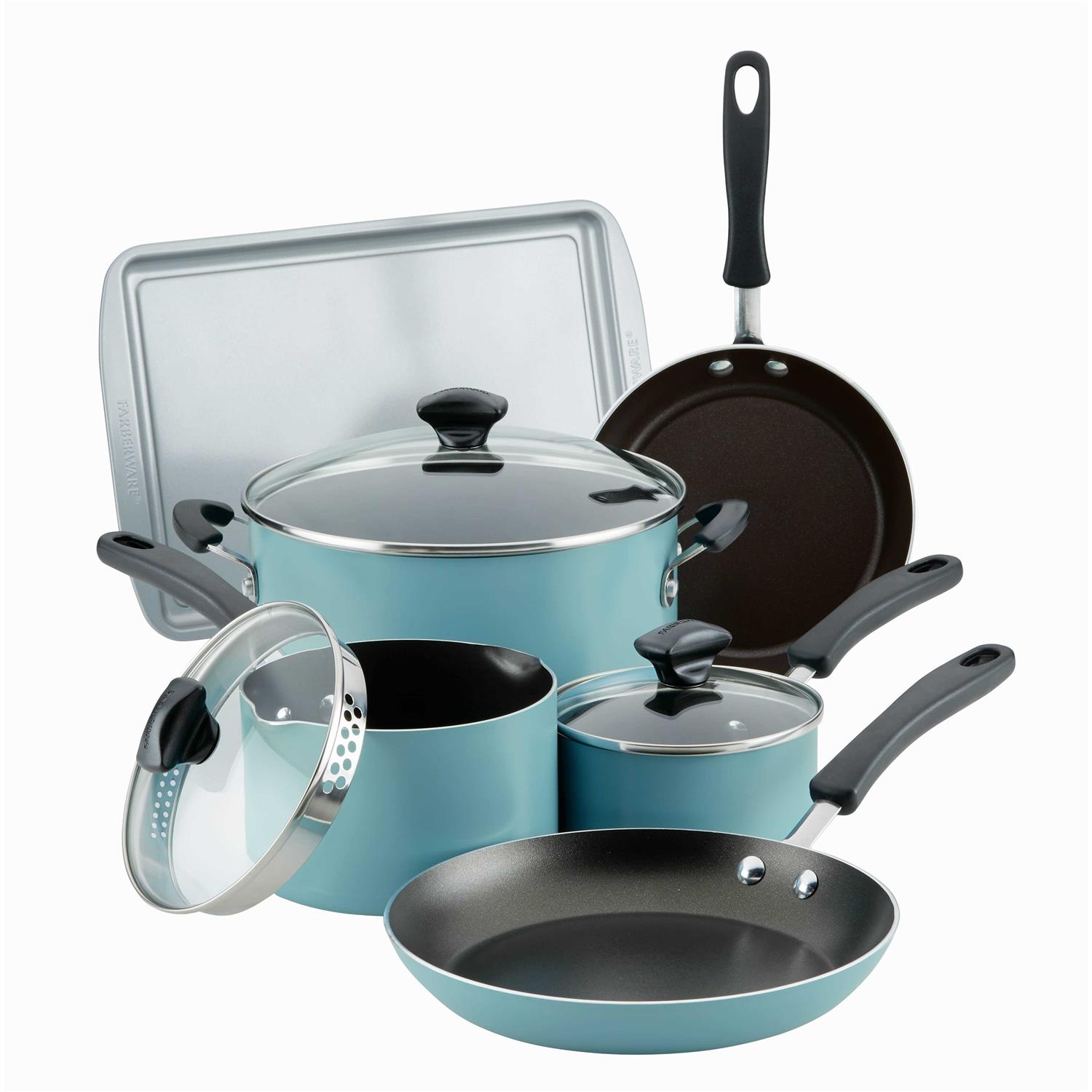 Farberware 15-Piece Cookstart Aluminum Nonstick Cookware Set