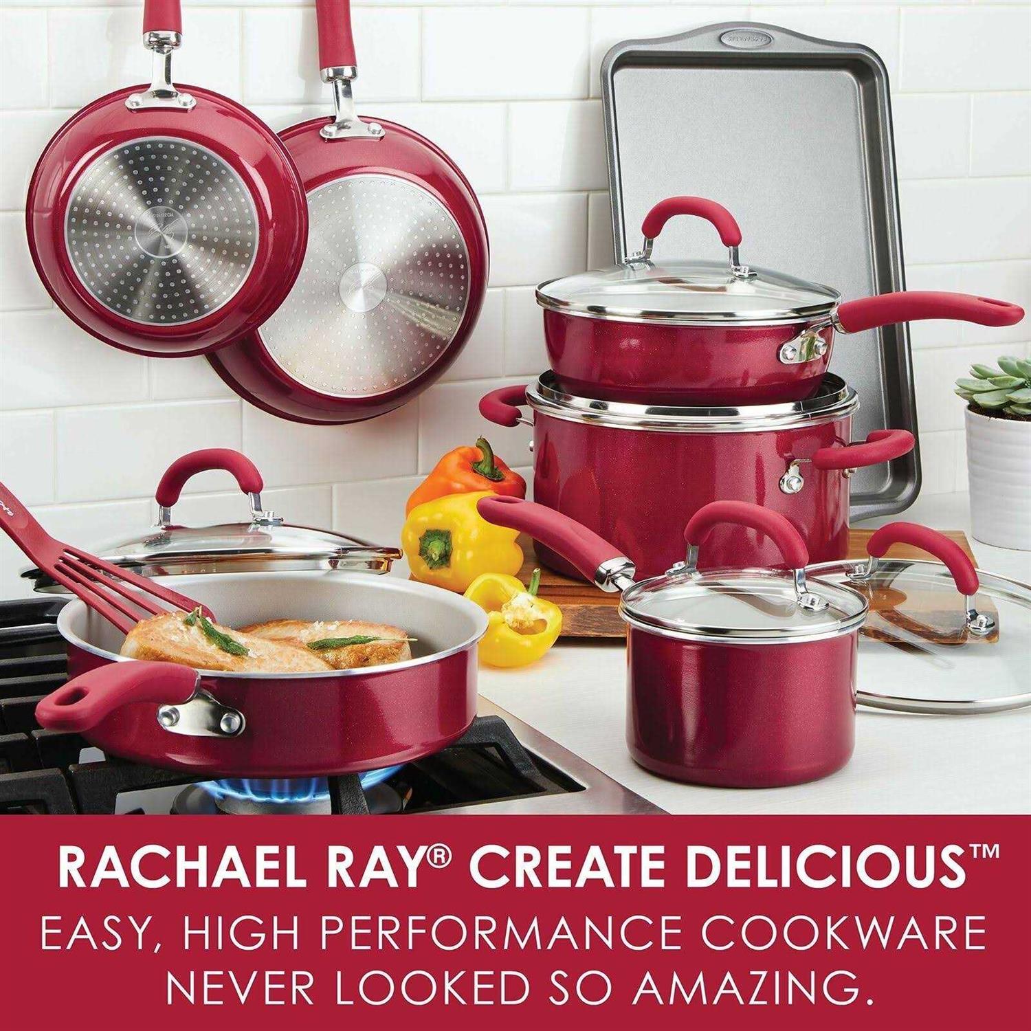Rachael Ray 13 Create Delicious Aluminum Nonstick Cookware Set