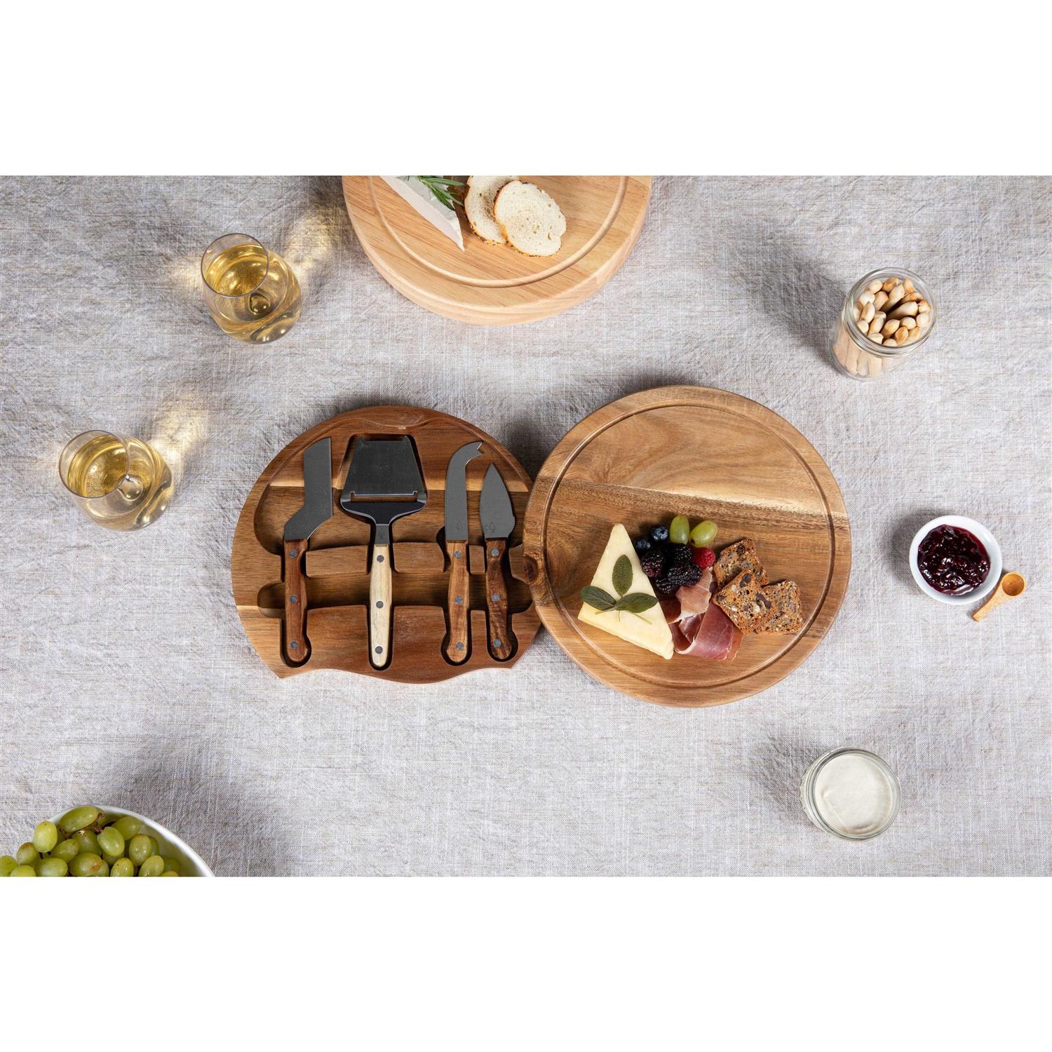 Toscana Monogram Acacia Circo Cheese Cutting Board & Tools Set