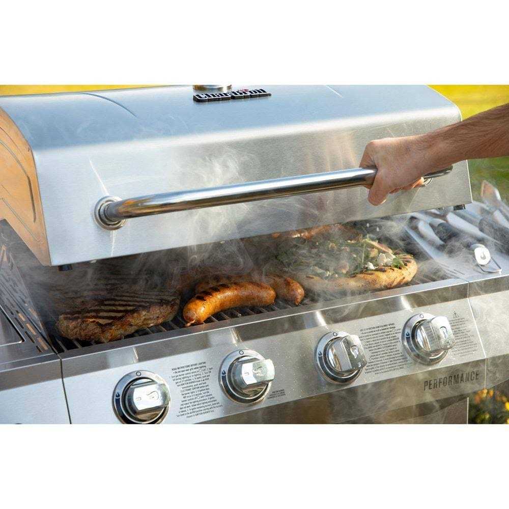 Char-Broil Performance Series Silver 4-Burner Liquid Propane Gas Grill with 1 Side Burner Stainless Steel