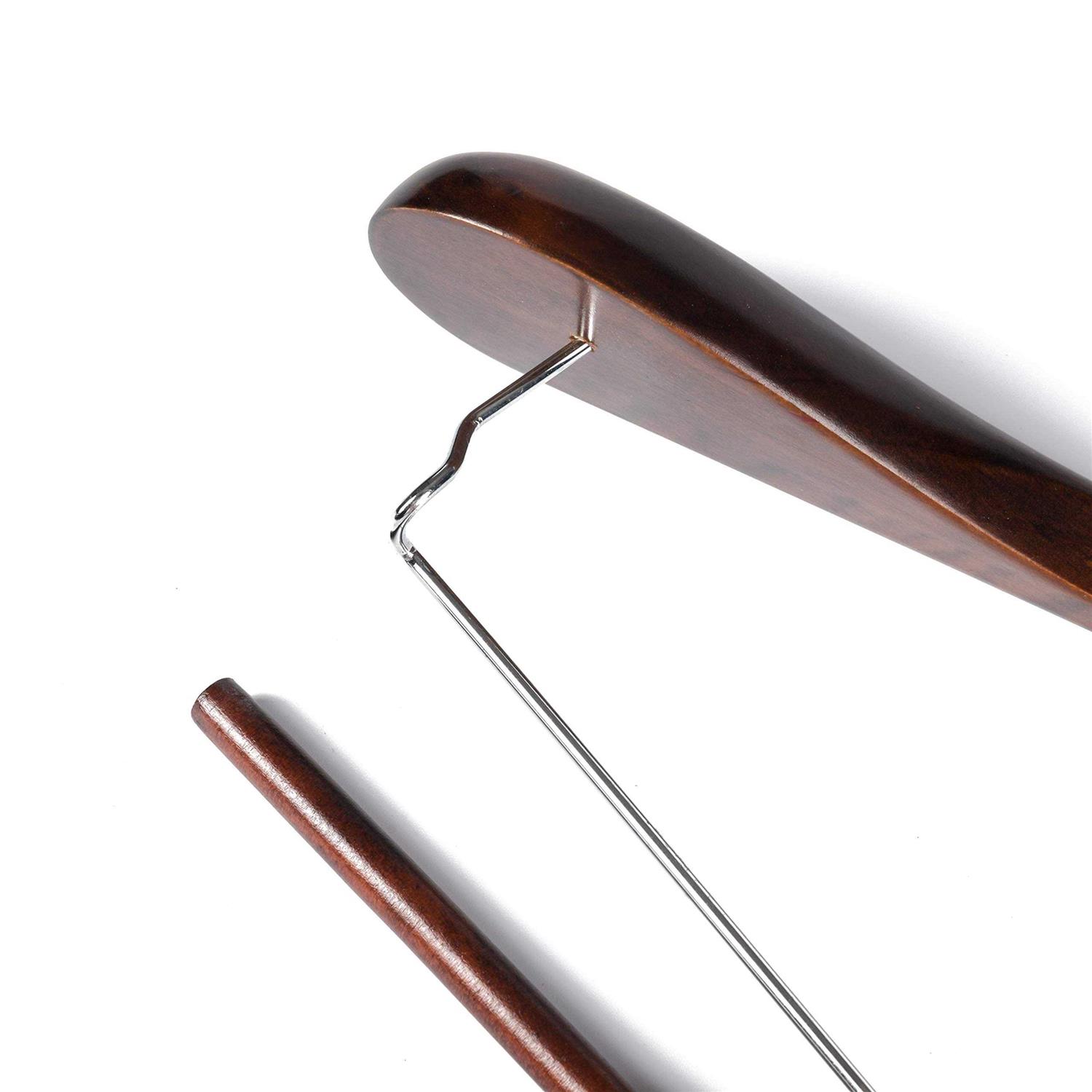 Quality Hangers Quality Luxury Wooden Suit Hangers Wide Wood Hanger for Coats and Pants with Locking Bar