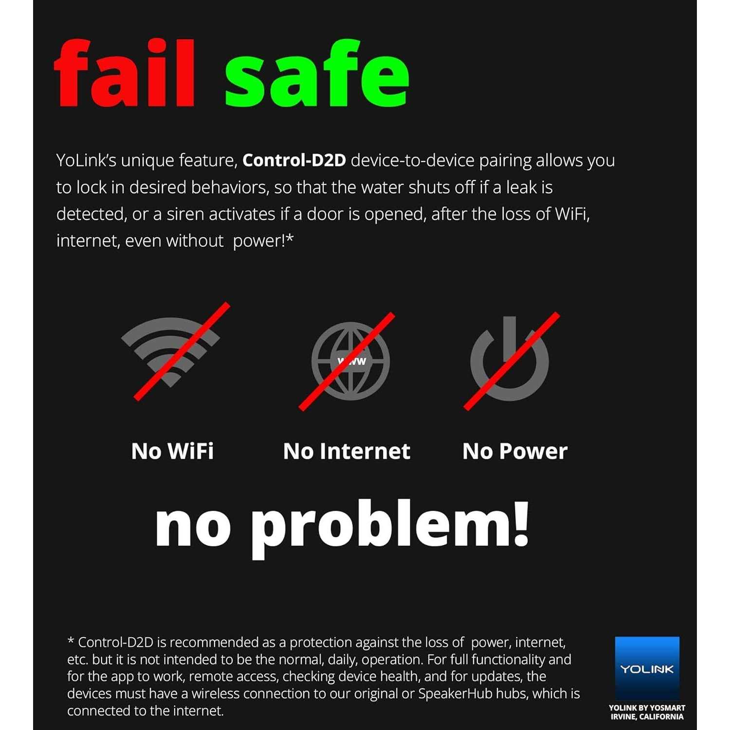 Smart Water Leak Sensor 3 Pack YoLink 1/4 Mile World’s Longest Range Wireless