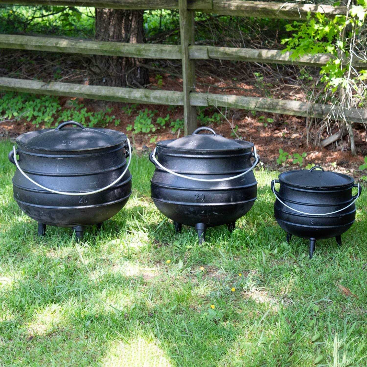 Lehman’s Campfire Cooking Kettle Pot Cast Iron Potje Dutch Oven with 3 Legs and Lid