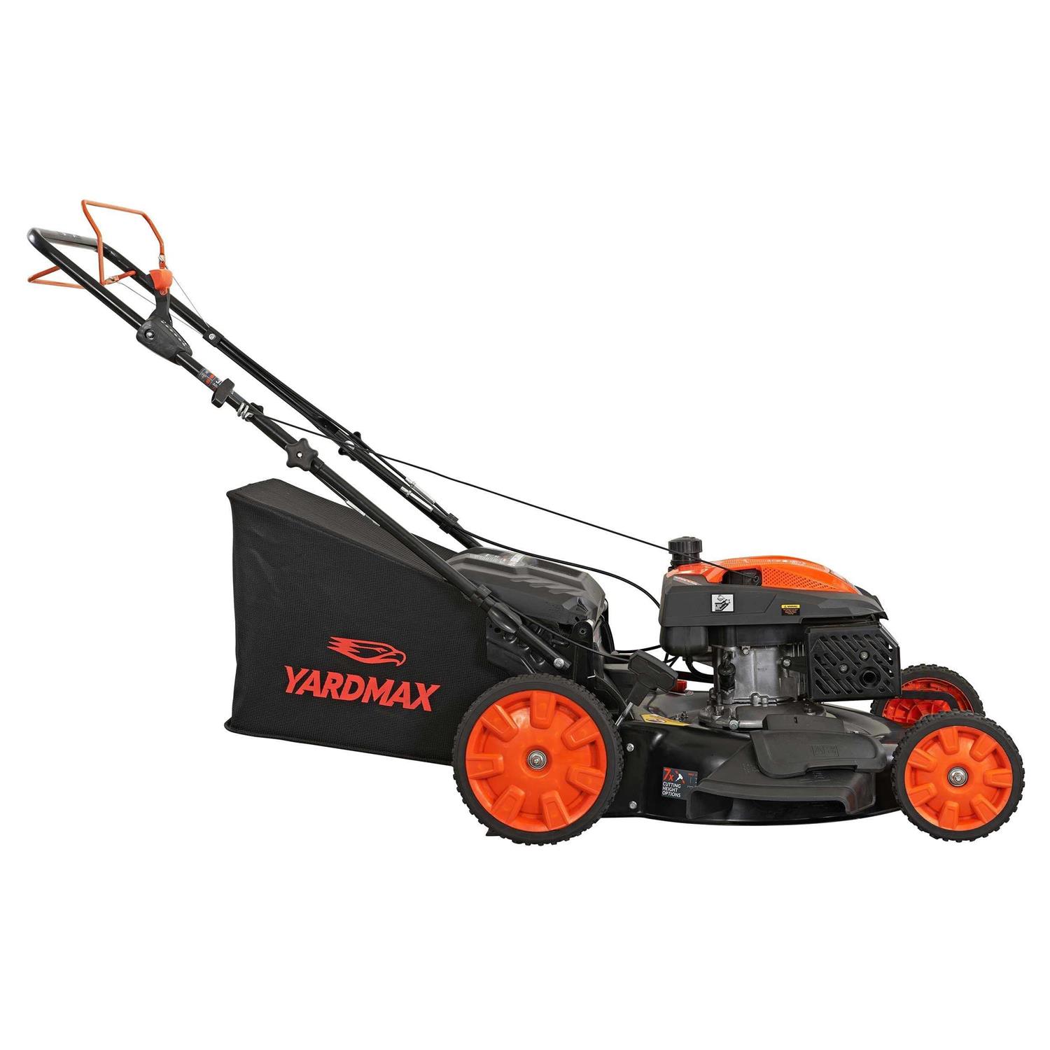 YARDMAX 22 in. 201 cc SELECT PACE 6 Speed CVT High Wheel RWD 3-in-1 Gas Walk Behind Self Propelled Lawn Mower