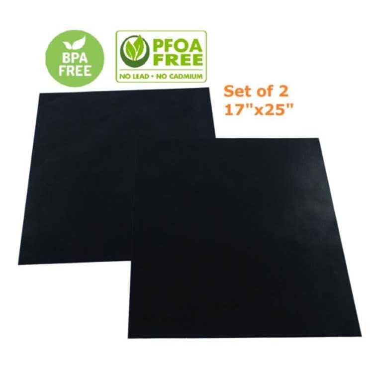ThreadNanny 2 Pack Large Thick Heavy Duty Non Stick Teflon Oven Liners Mat, 17x 25 BPA and PFOA Free