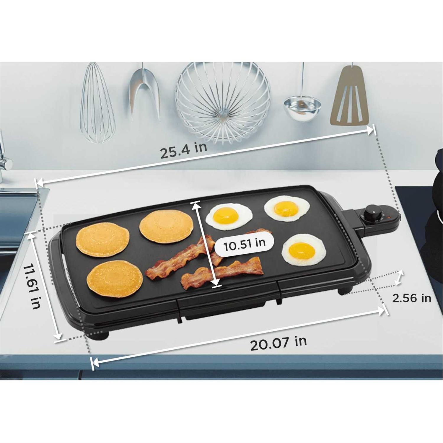 Mainstays 20 Black Dishwasher-Safe Griddle with Adjustable Temperature Control