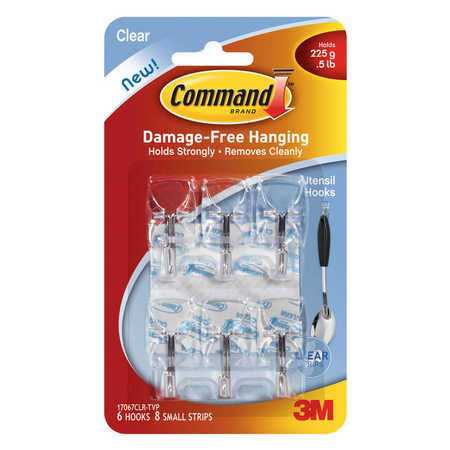 Command Clear Small Wire Hooks 17067CLR-6ES