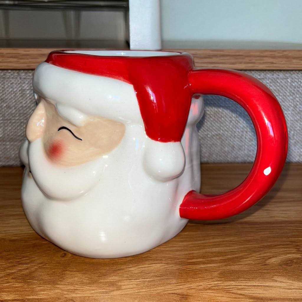 Wondershop 20oz Christmas Earthenware Figural Santa Mug