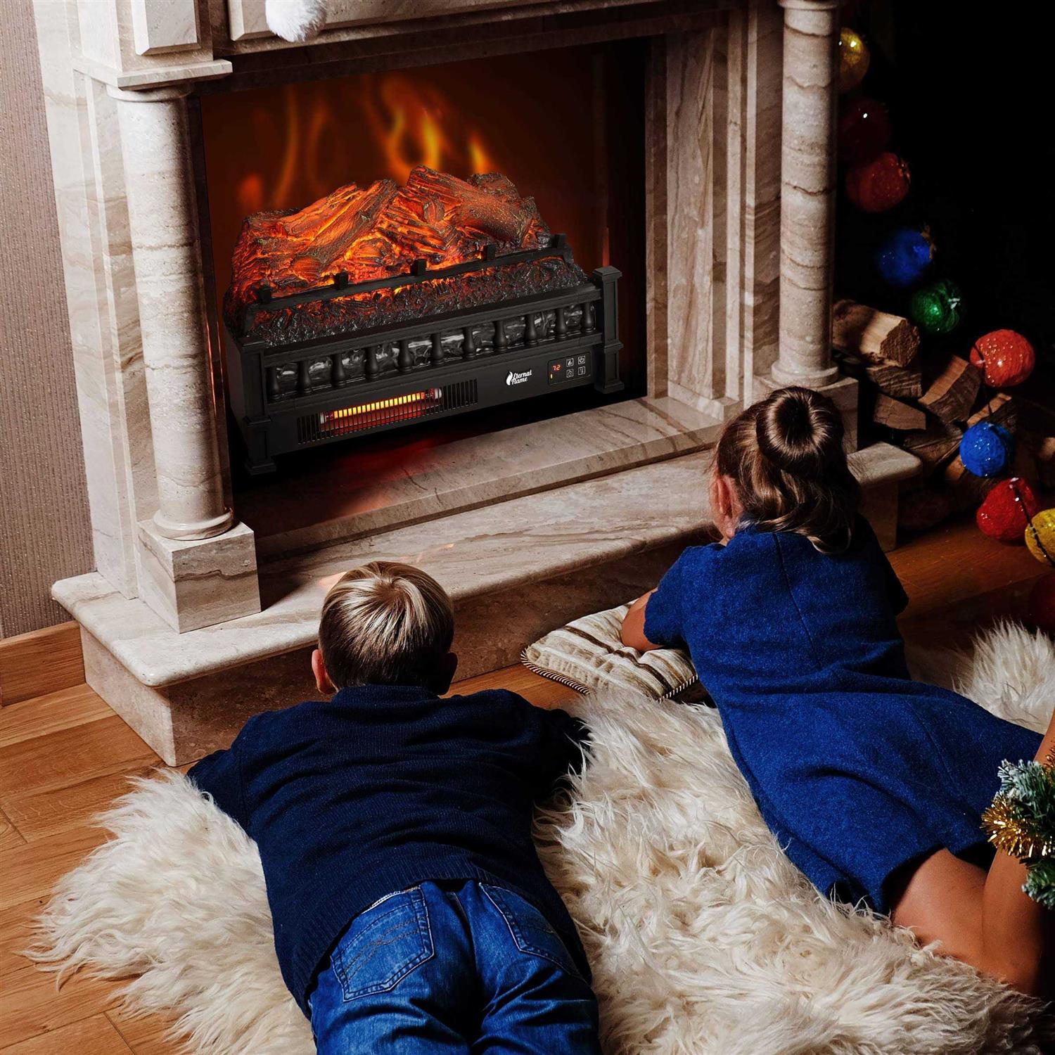 TURBRO 23 Eternal Flame Infrared Quartz Electric Fireplace Logs