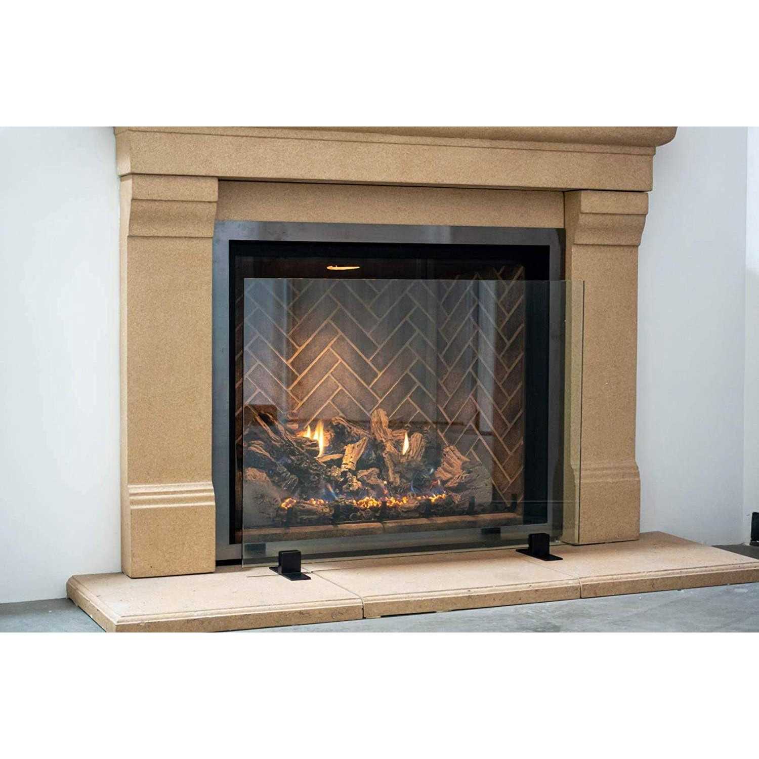 Ams Fireplace Frameless Glass Fireplace Screen
