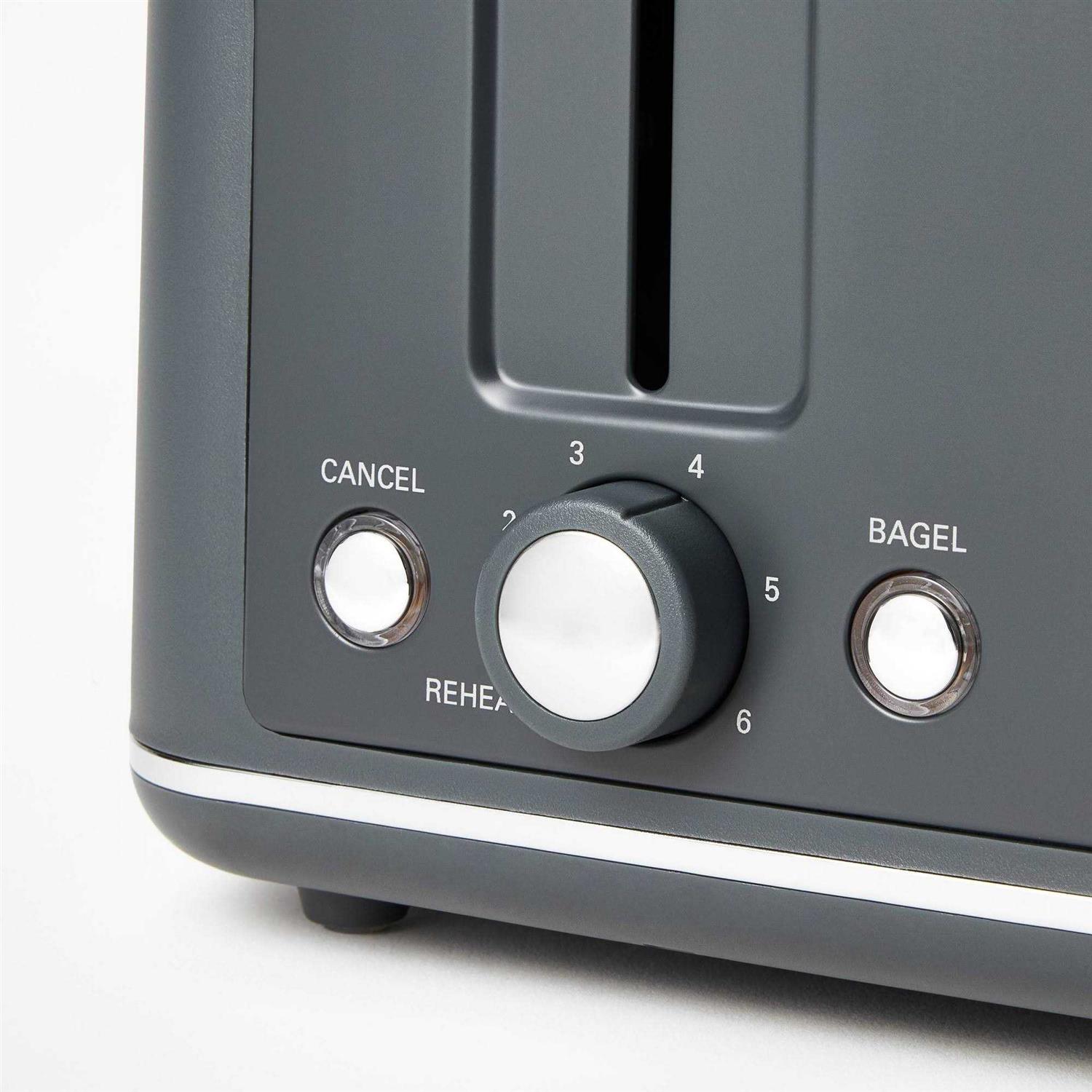 Figmint 4 Slice Toaster Thin Chrome Trim Band Gray