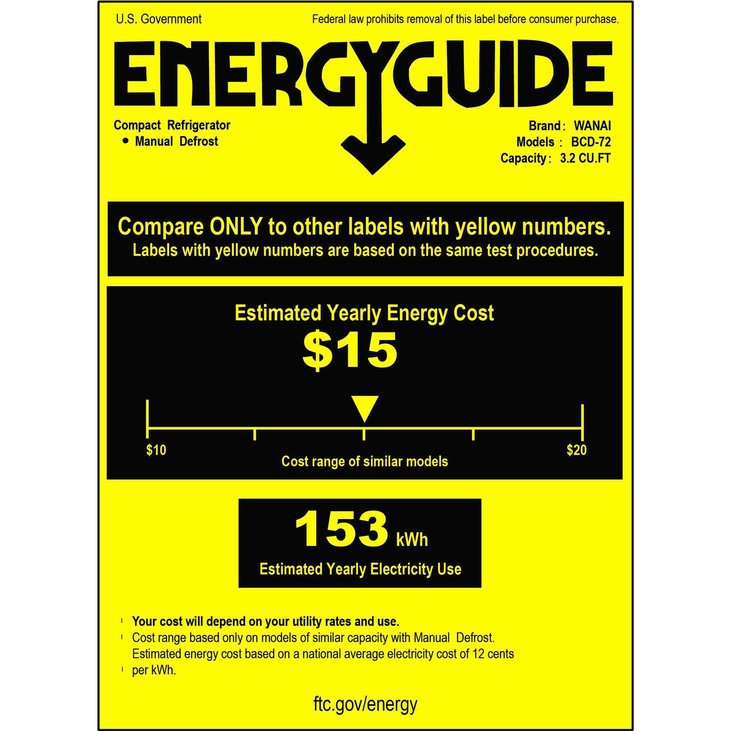 Wanai Compact Refrigerator 3.2 Cu.Ft Retro Fridge with Freezer 2 Door Mini Refrigerator