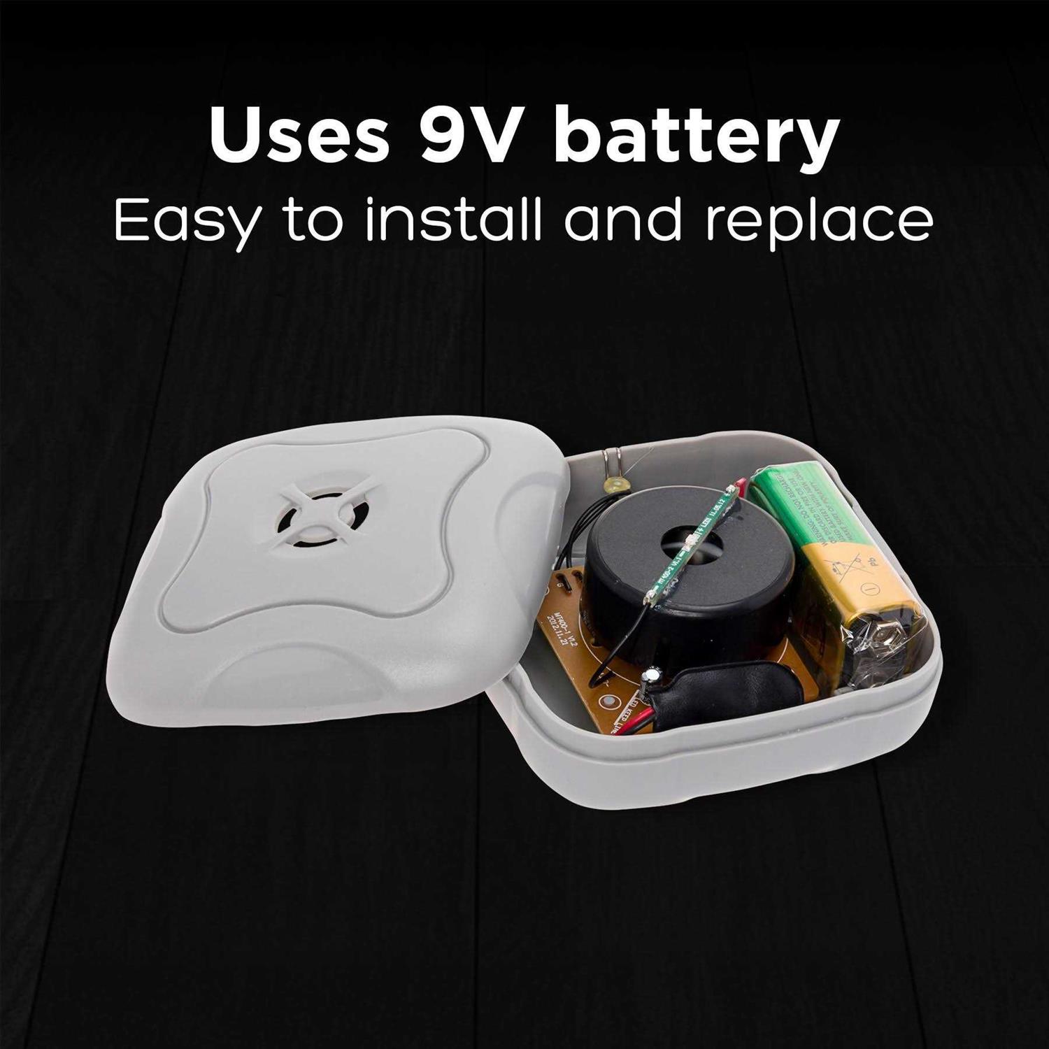 Mindful Design Water Leak Detector 95 dB Flood Detection Alarm Sensor for Bathrooms