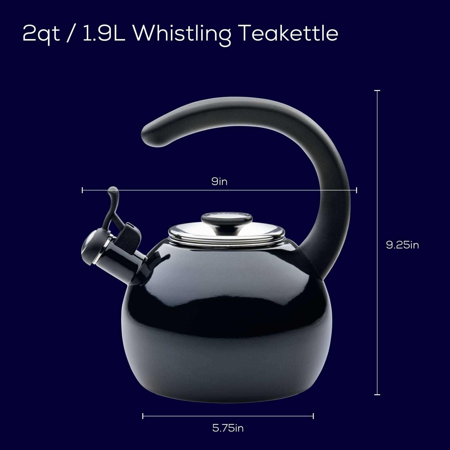 Circulon Enamel on Steel Whistling Teakettle with Flip-Up Spout