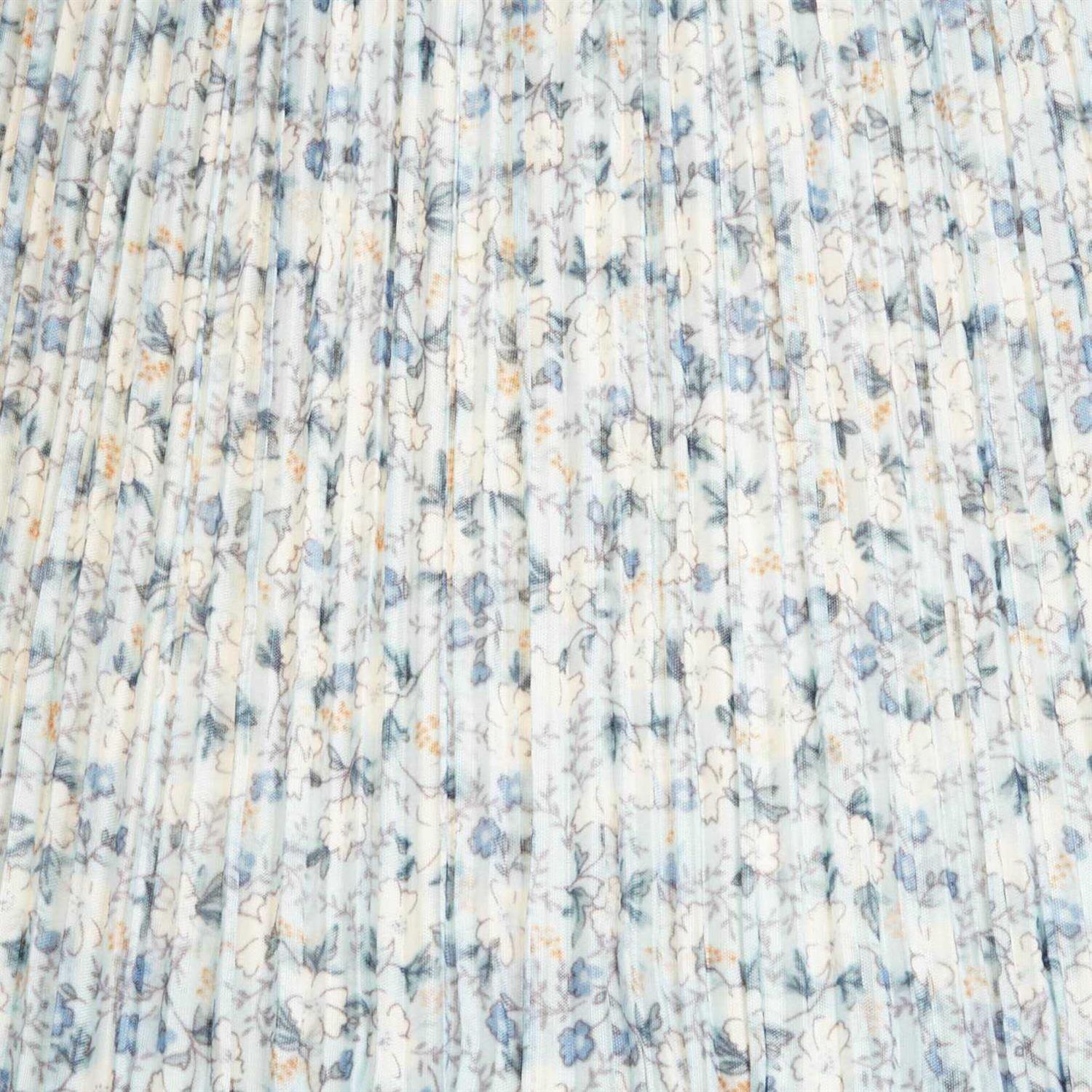 Springcrest Collection Hardback Pleated Empire Lamp Shade Blue White Floral Medium 8 Top x 13 Bottom x 11 Slant Spider with Harp and Finial Fitting