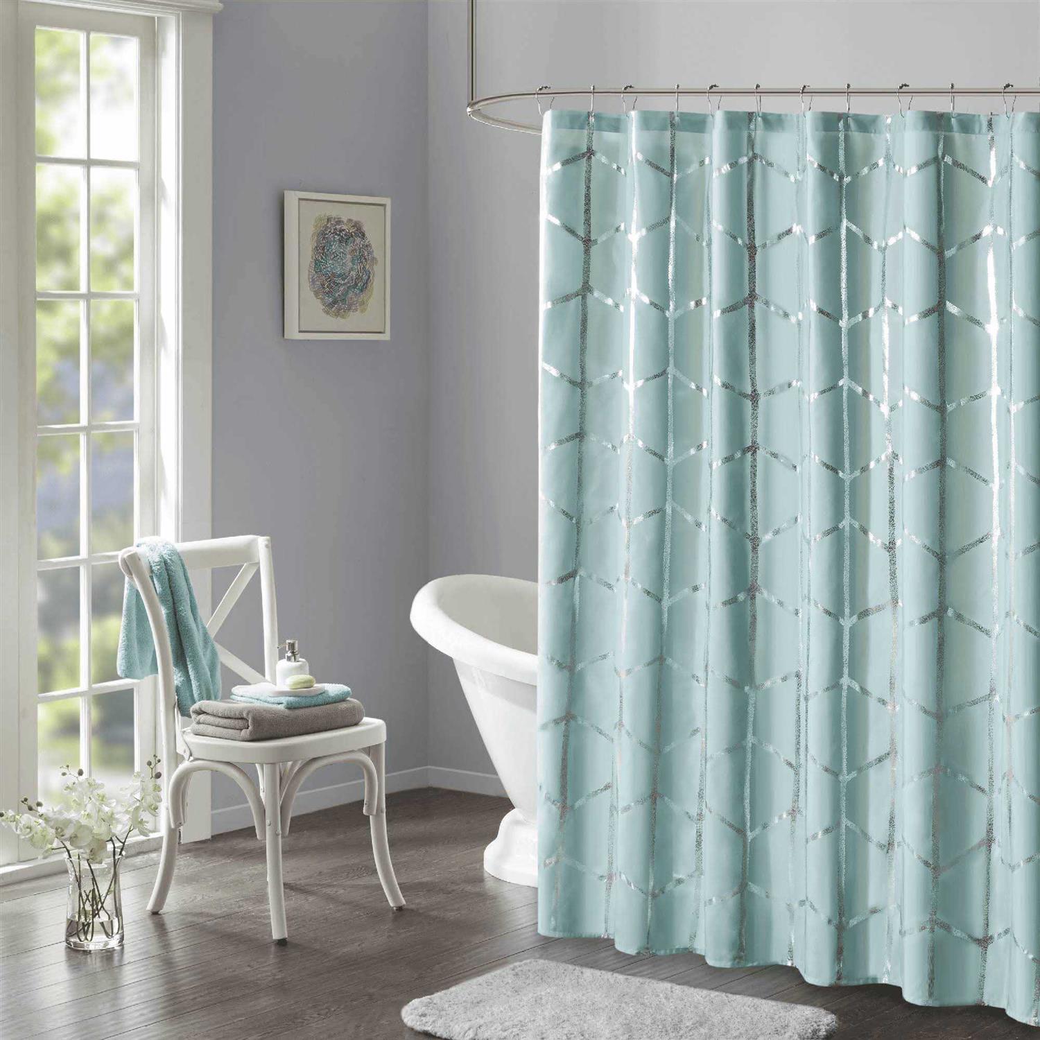 Intelligent Design Printed Metallic Shower Curtain