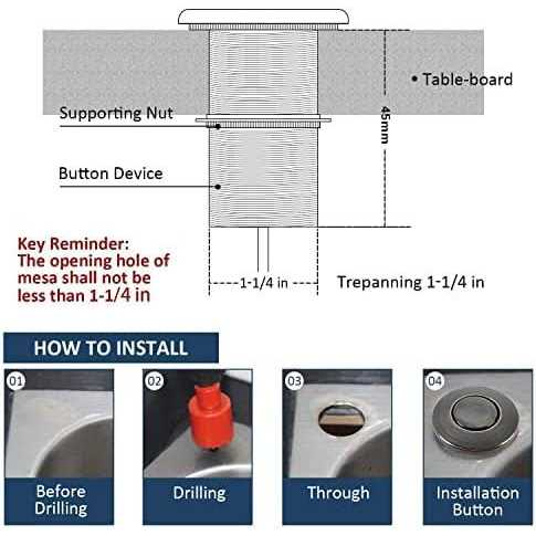 Garbage Disposal Air Switch Kit Sink Top Waste Disposal Stainless Steel Off Air Button Food and Waste Disposals Part by Etoolcity