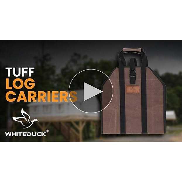 Whiteduck Tuff Large Firewood Carrier 21 Oz. Heavy Duty Waxed Canvas Log Carrier Holder for Fireplace