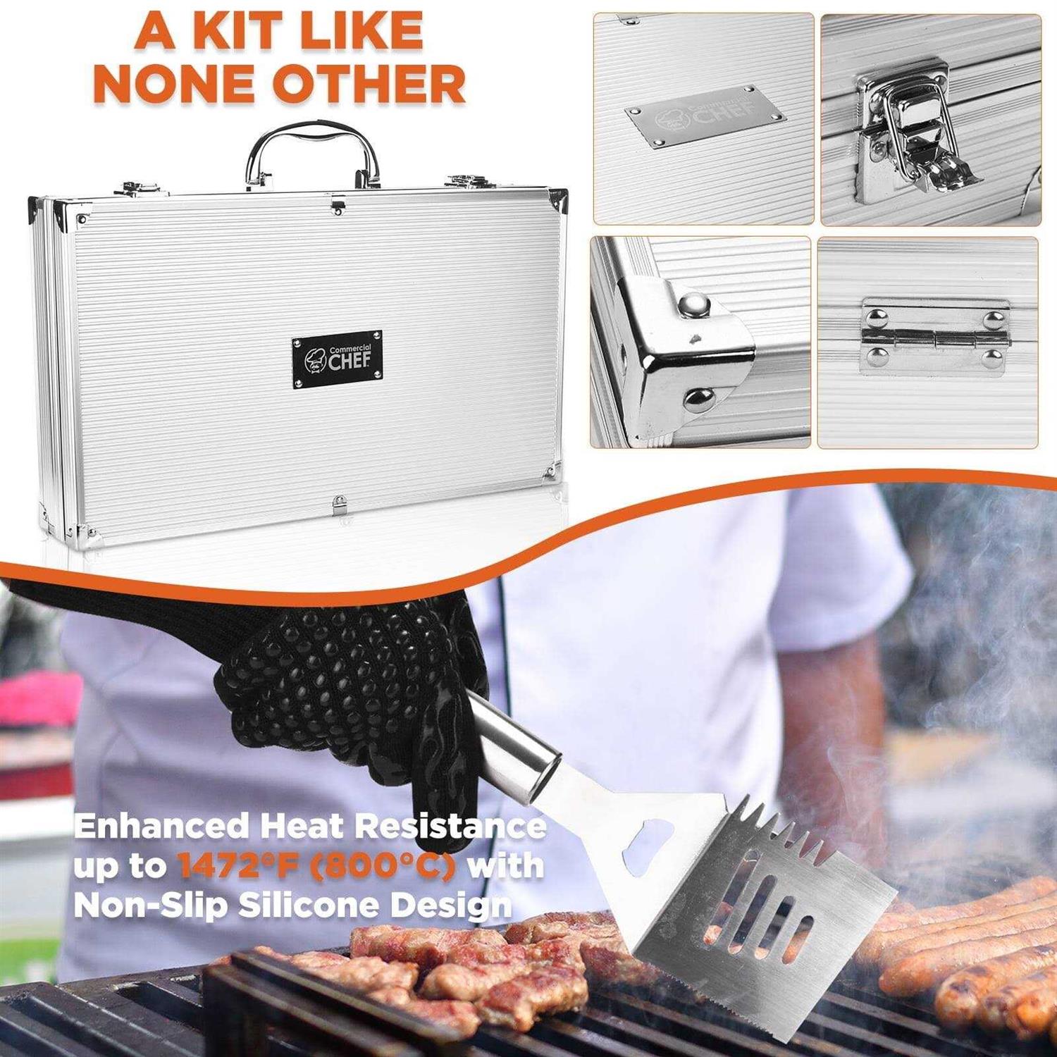 Commercial Chef 25 Piece Stainless Steel BBQ Grill Set