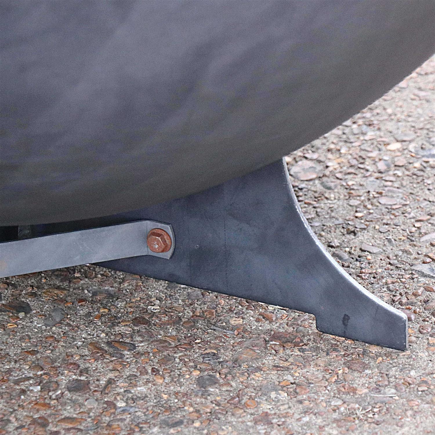 Titan Great Outdoors Hemisphere Fire Pit with Screen and Poker 32 Cast Iron