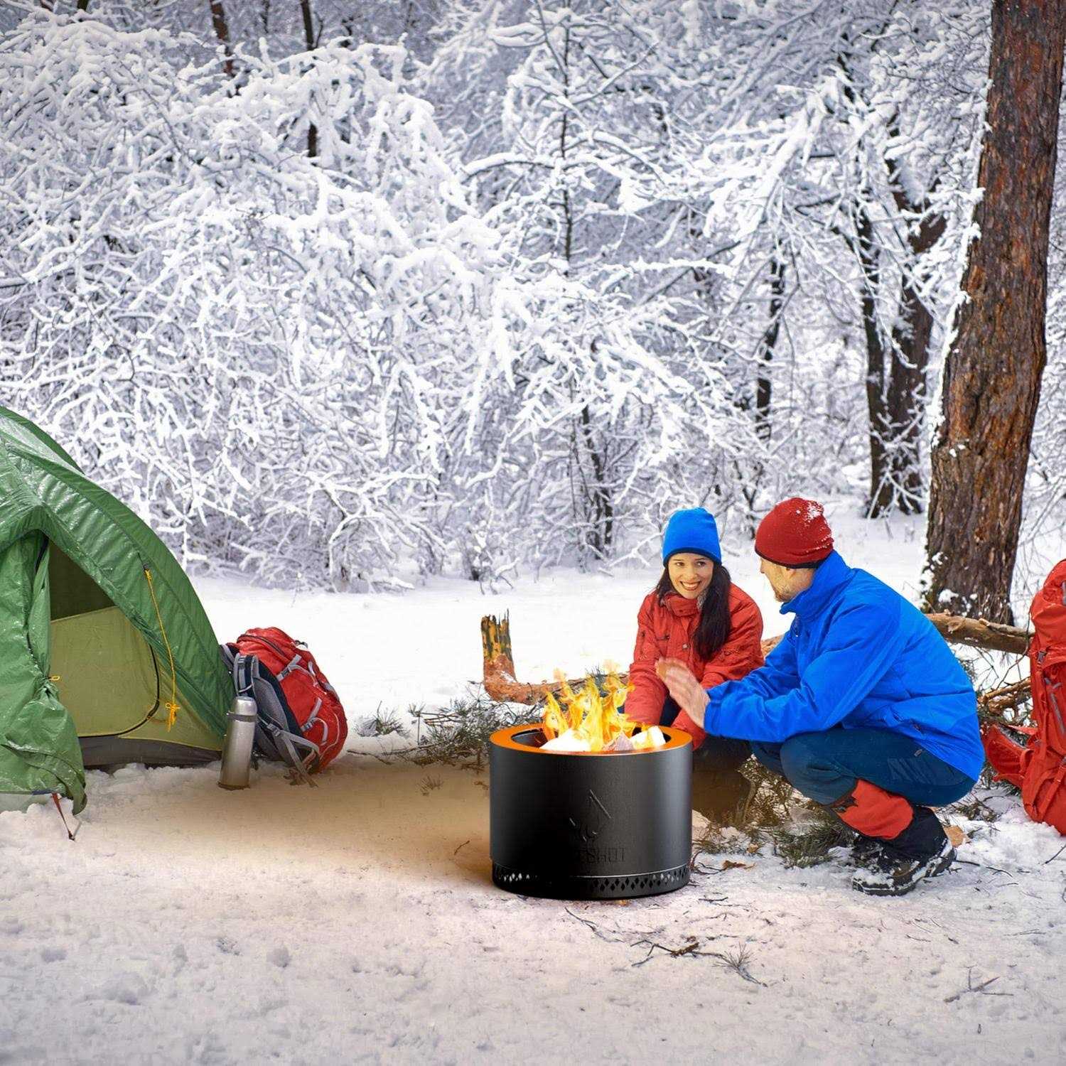 Hotshot 19.5in Portable Smokeless Wood Burning Fire Pit with Carry Bag