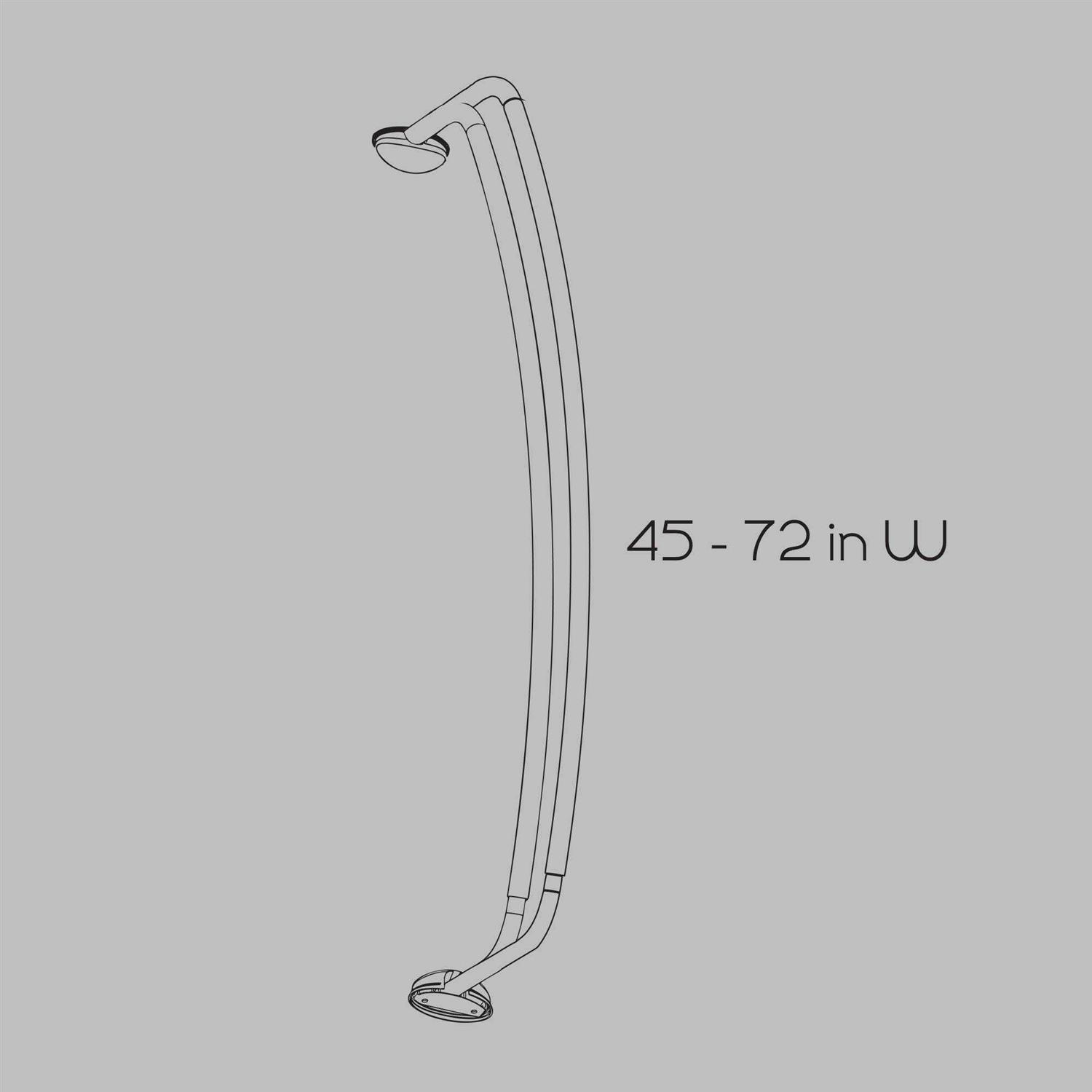 Zenna Home E35604SS NeverRust Aluminum Double Curved Shower Curtain Rod