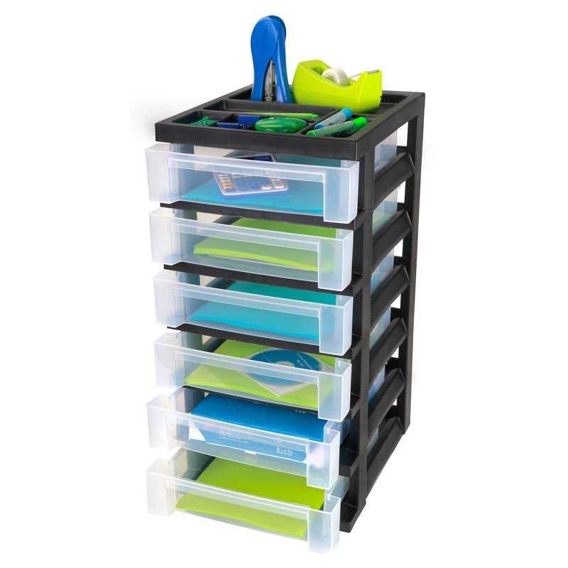 Office Depot Plastic 6-Drawer Storage Cart