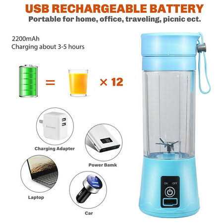 Portable Blender,Personal Blender with USB Rechargeable Mini Fruit Juice Mixer for Smoothies Shakes 380ML