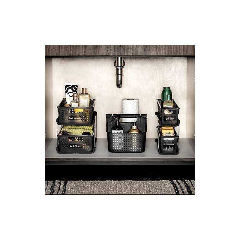 Madesmart 2-Tier Organizer with Dividers Slide-Out Baskets