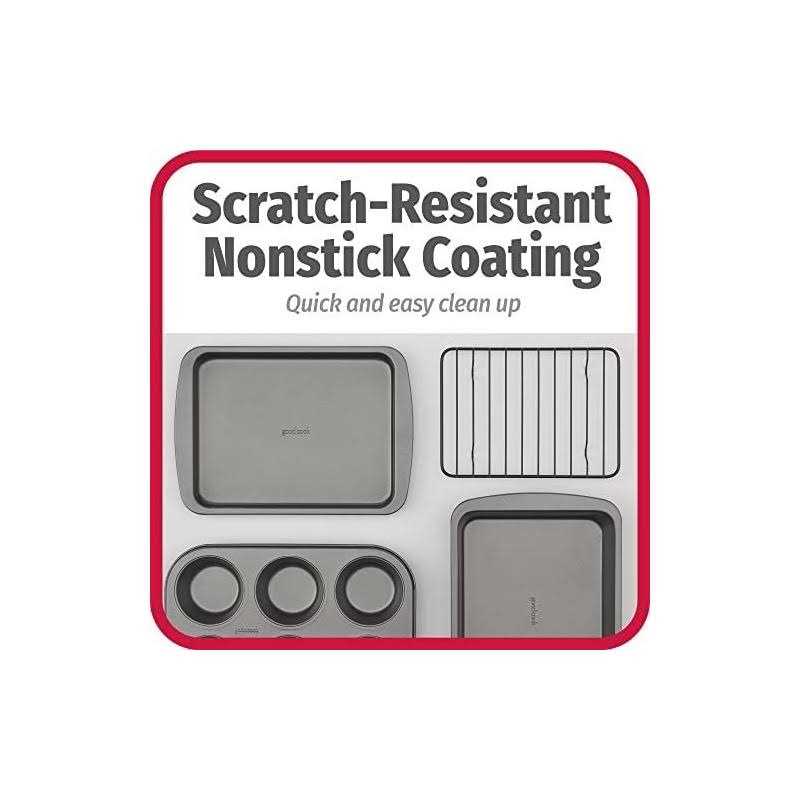 Goodcook 4-Piece Nonstick Steel Toaster Oven Set with Sheet Pan Rack Cake Pan and Muffin Pan