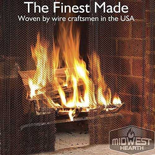 Midwest Hearth Fireplace Mesh Screen Curtain High. Two 24 Wide Panels. Made in USA