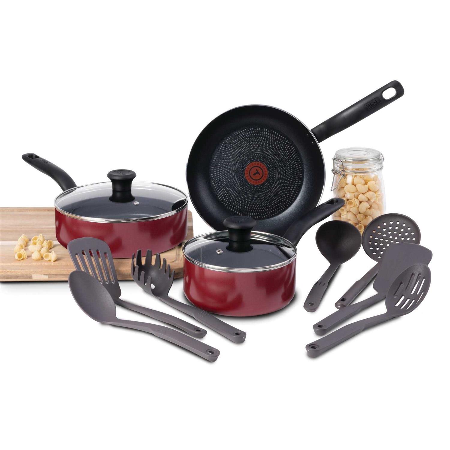 T-Fal 12pc Nonstick Aluminum Cookware Set