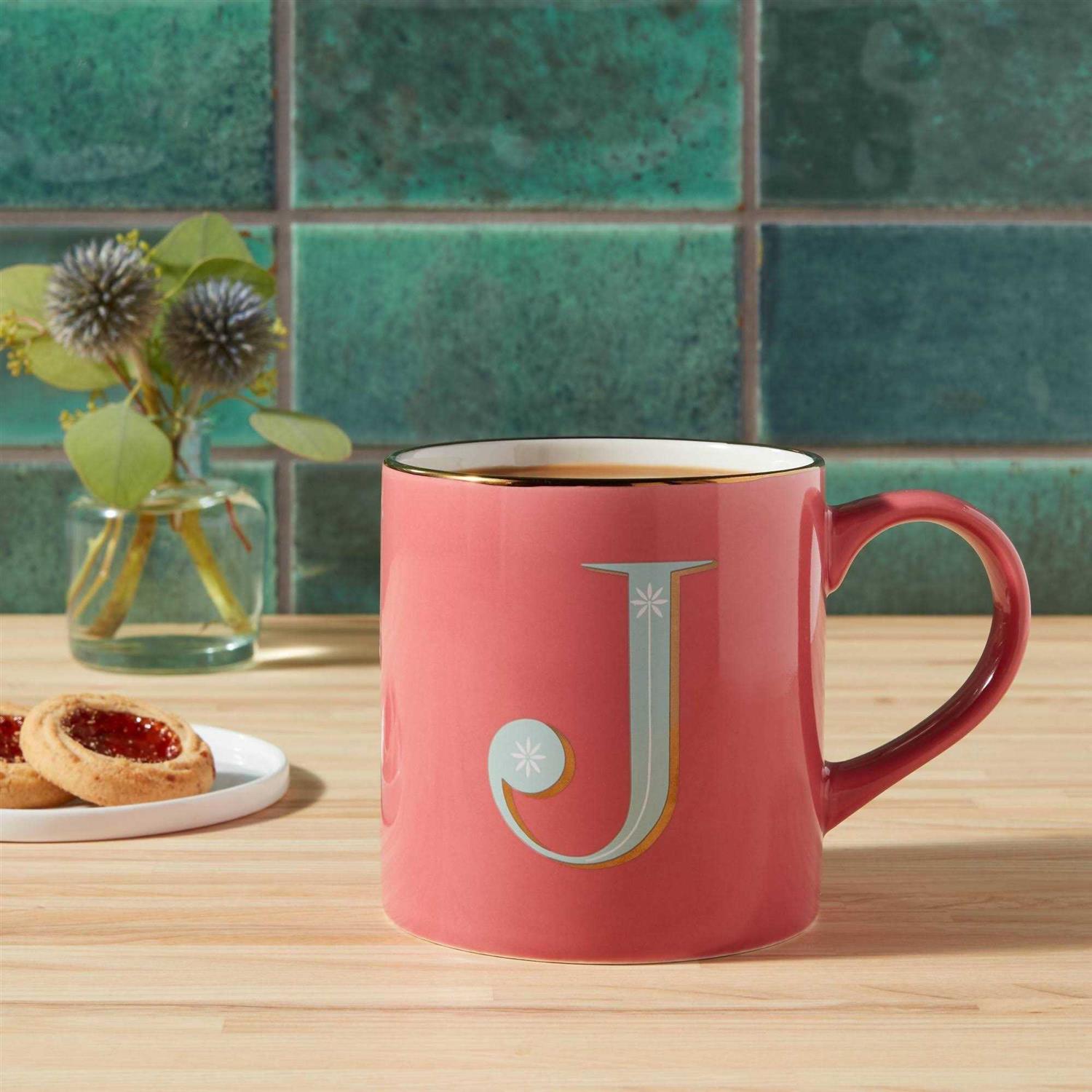 Opalhouse 16oz Stoneware Monogram Mug