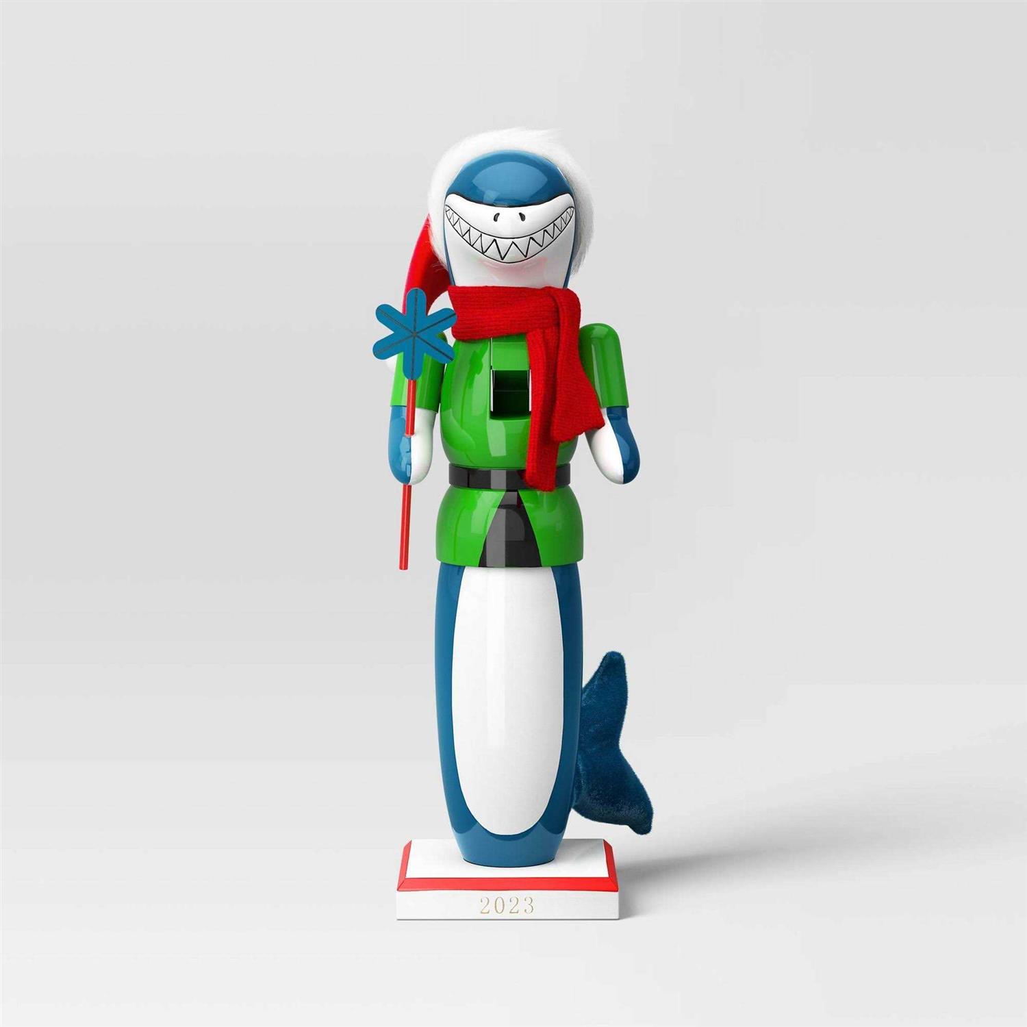 Wondershop Shark Christmas Nutcracker Figure