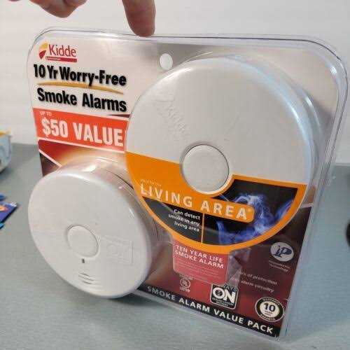 Kidde 10 Year Worry-Free Smoke Detector Lithium Battery Powered with Photoelectric Sensor