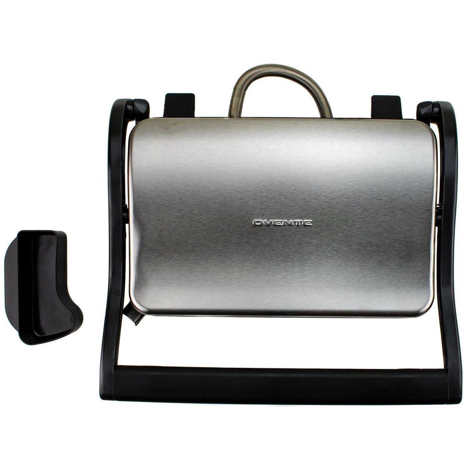 Ovente Electric Indoor Panini Press Grill with Non-Stick Cooking Plates