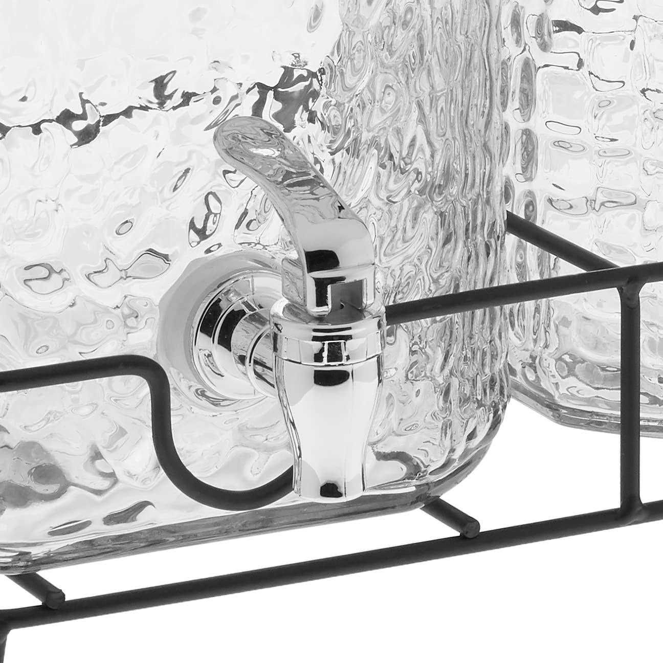 Style Setter Hamburg Glass Beverage Dispensers with Stand