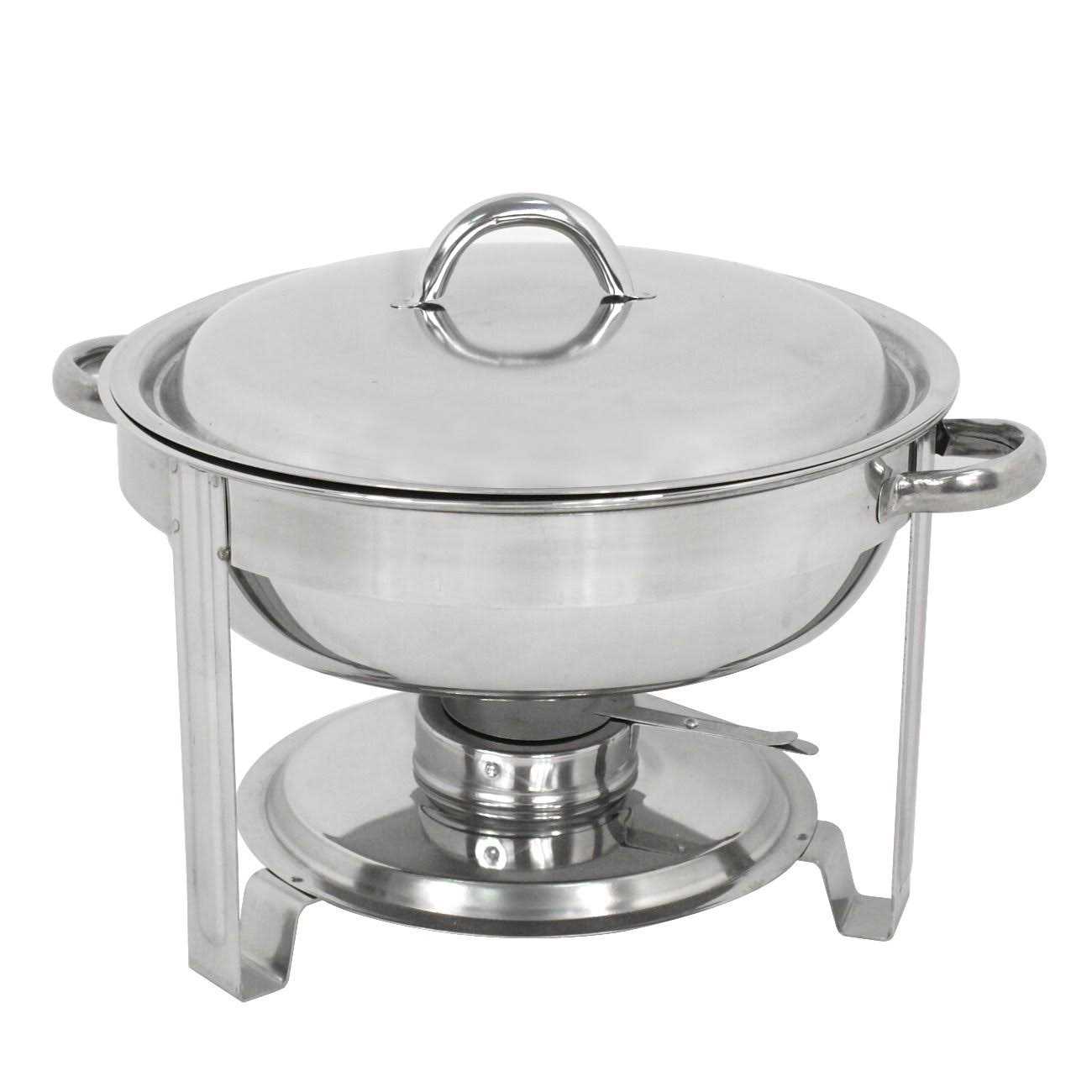 SUPER DEAL Upgraded 5 Qt Full Size Stainless Steel Chafing Dish Round Chafer Buffet Catering Warmer Set w/Food and Water Pan