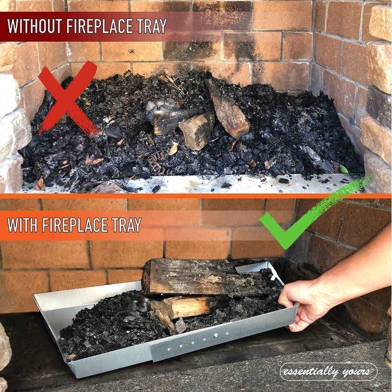 Essentially Yours Adjustable Fireplace Tray Stainless Steel Ember Holder Pan