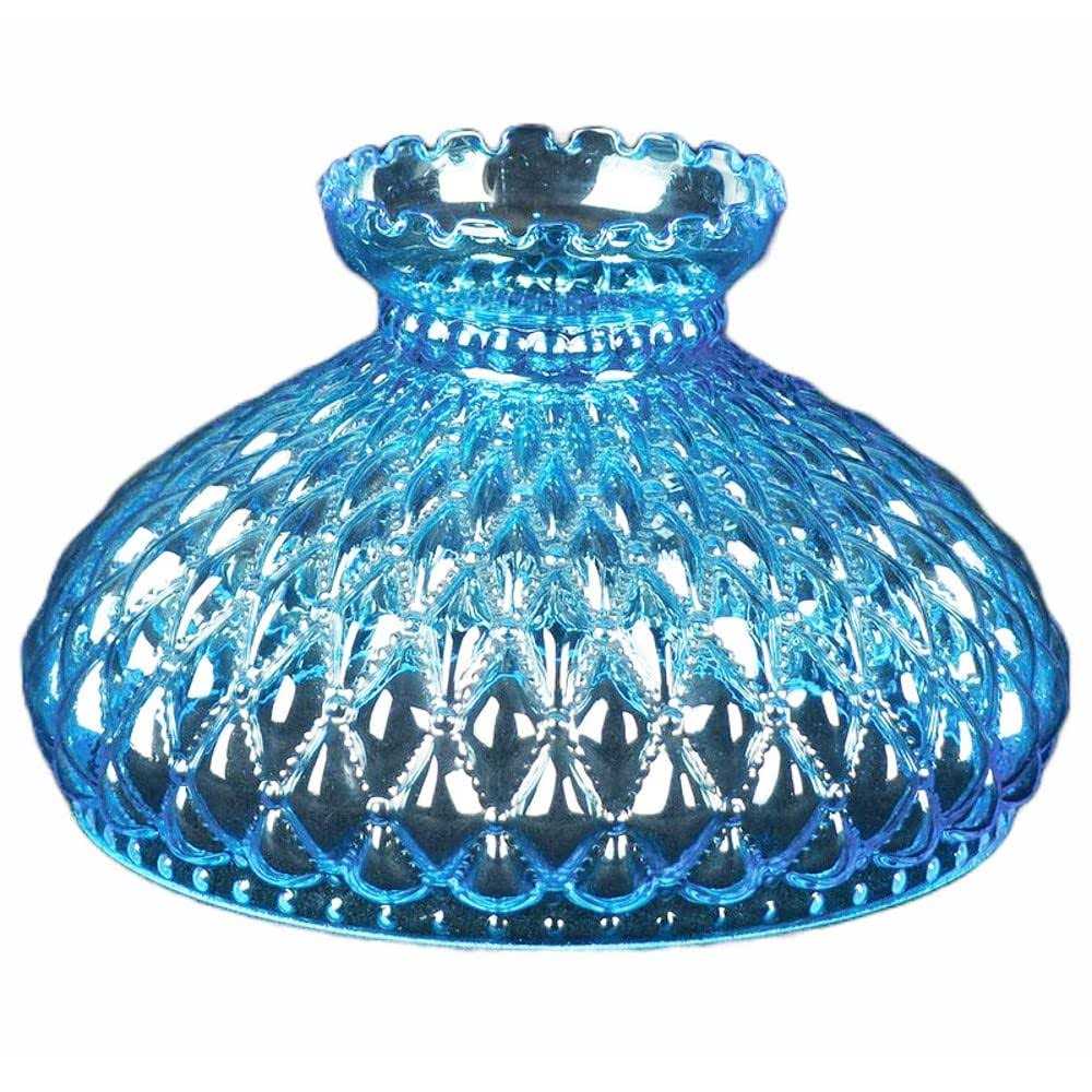 10 Blue Diamond Quilt Oil Lamp Shade